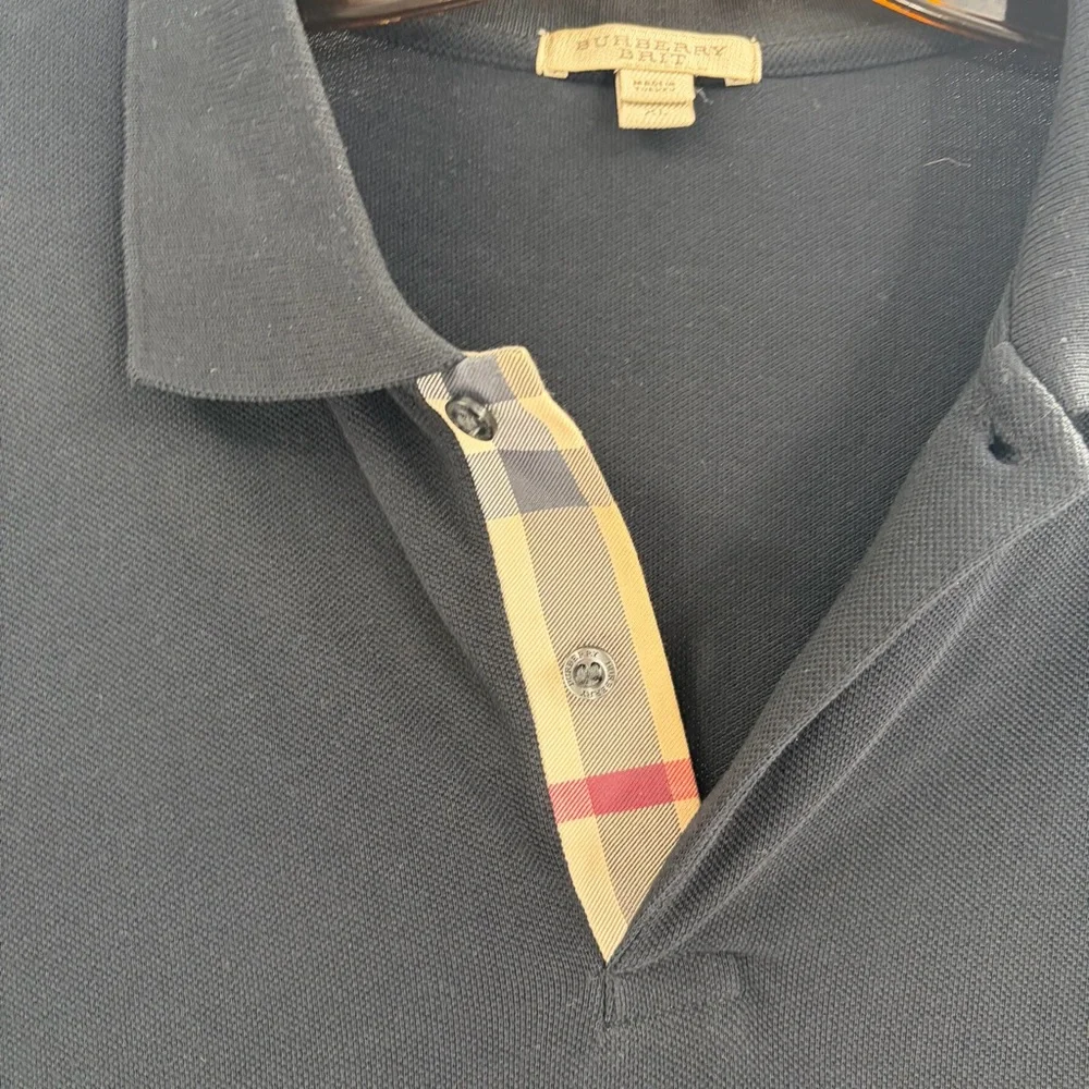 Burberry Brit 2000s Y2K Retro  Vintage Cotton Nova Check Polo T-shirt Size Xl - Picture 3 of 14
